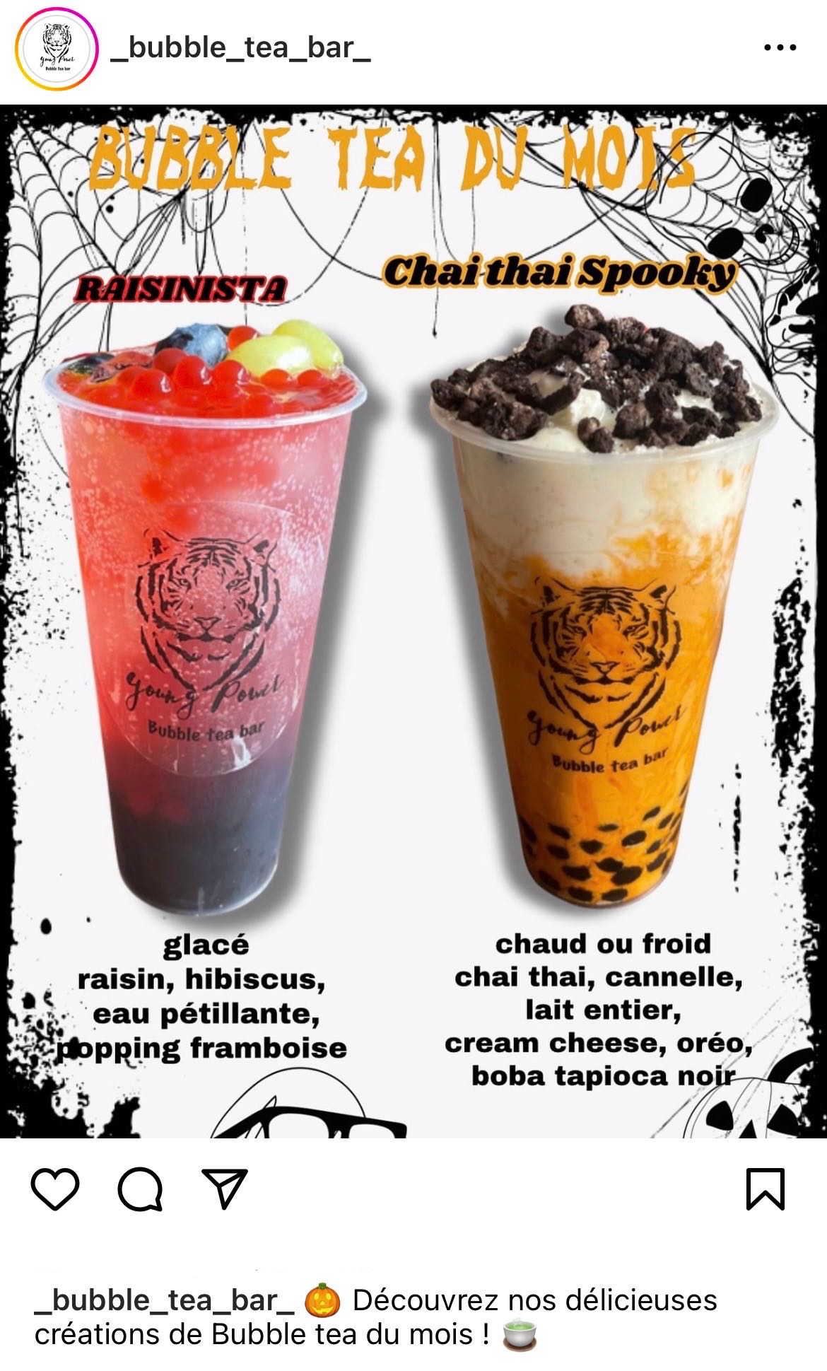 A Halloween drink from a bubble tea shop