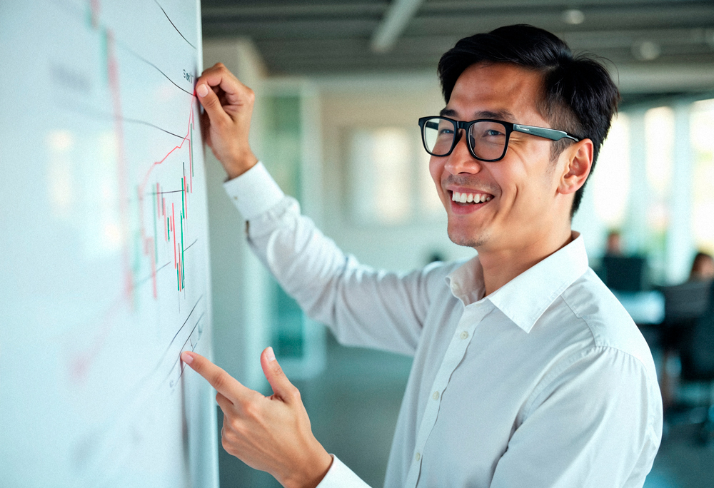 asian businessman making presentation whiteboard 1 | Global Workforce Planning for SMEs: Hiring Across Asia Without Complexity