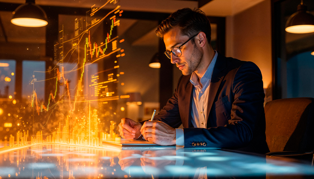 financial analyst analyzing stock market data | EOR-Backed Payroll: A Practical Choice for Growing Startups